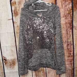 Daytrip Girls silver sequin hoodie size Small